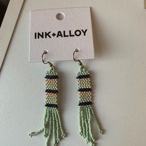 Ink and Alloy Beaded Earrings